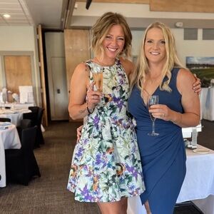 H&M Floral watercolor a-line cocktail dress